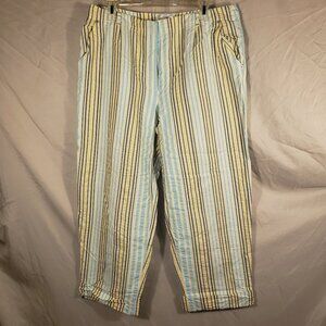Talbots Women's Multicolor Striped Cotton Pants - Size 16